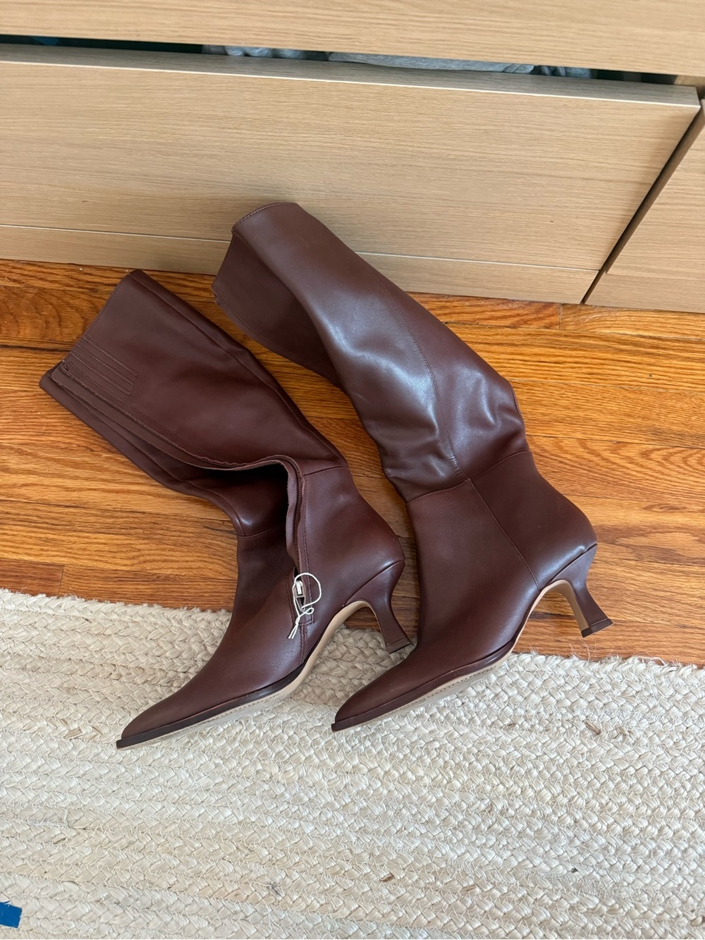 Dolce Vita Chocolate Brown Pointed-Toe Knee-High Heeled Boots